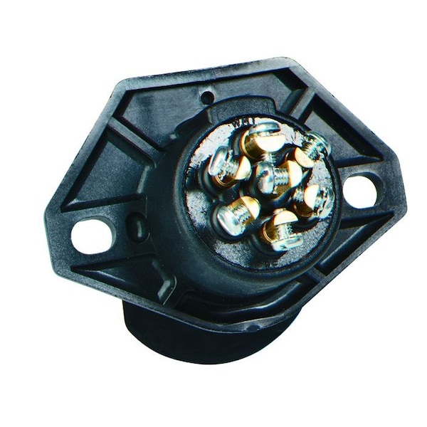 Phillips Socket, 7-Way, Sta-Dry, No Circuit Breaker Split Pin, Nylon Housing, Ring Termination 16-722 - main